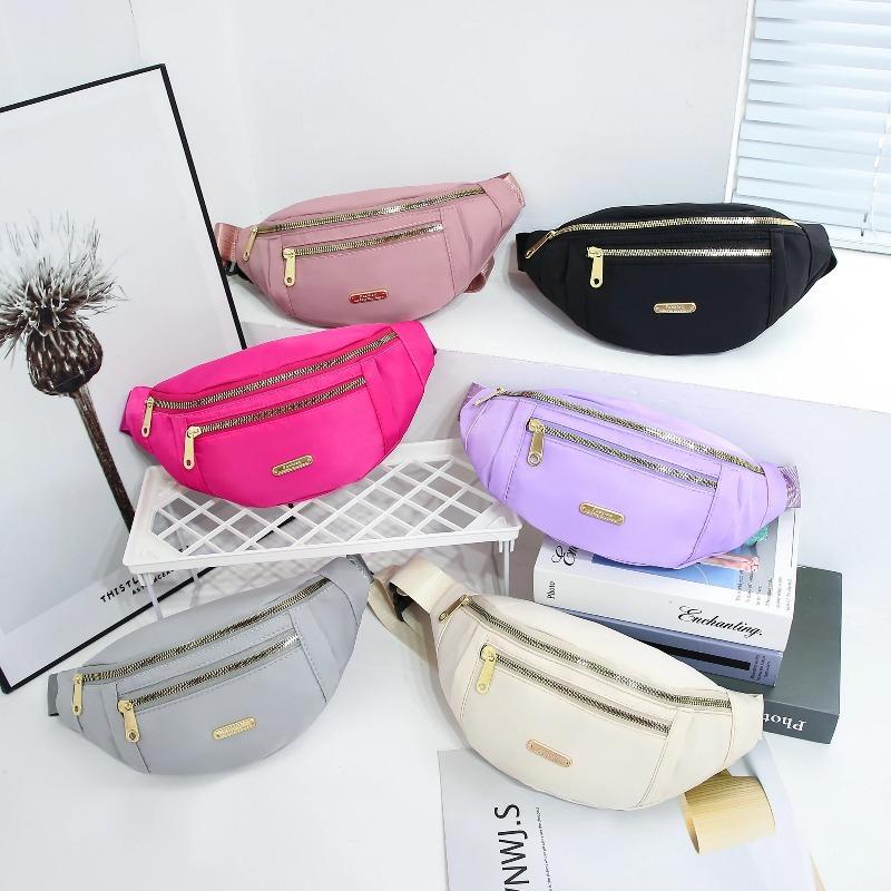 Lightweight Nylon Fanny Pack with Multi-Zipper Pockets Adjustable Waist Bag for Travel Sports & Daily Use