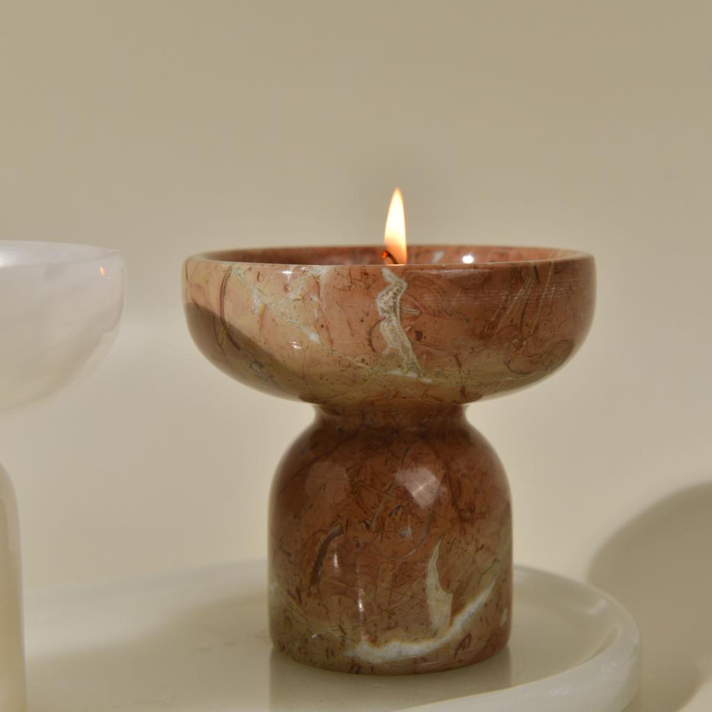 New Design  Natural Marble Jade Scented Candle Holders  Home Exhibition Halls Decorative Items Scented  Candle Cup Candle Holder