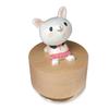 Falado Mini Wooden Animal Rotary Music Box with Cute Rabbit Ornament You Are My White and RR001 (Tune Sunshine), Beige,