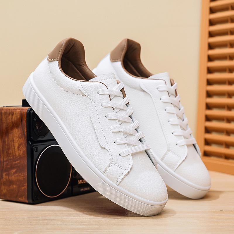 Spring 2026 Men's Versatile White Low-Top Casual Skate Shoes - Fashionable and Trendy for Youth