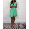 Women's V Neck Ruffle Sleeve Wrap Midi Dress Elegant Casual Summer Party Dress