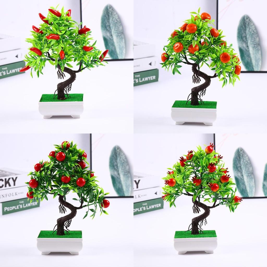 Red Orange Chili Fruit Artificial Plant Bonsai For Home Decor And Gift Ideas