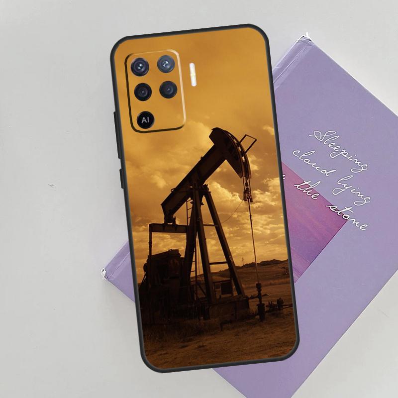 

Drilling Oilfield At Sunset Phone Case For Oppo A96 A76 A16 A74 A53 A54 A94 A15 A17 A52 A72 A57S A58 A78 A98 A79 Cover OPPO A96 4G