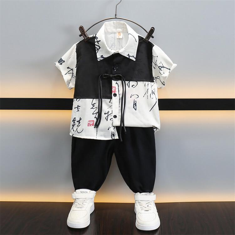 Boys 2026 Ancient Style Chinese Two-Piece Set - Spring/Summer 140 cm