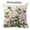 1pc Vintage Peony Floral Throw Pillow Covers 2D Flat Printed Decorative Cushion Cases for Home Sofa Bedroom Living Room