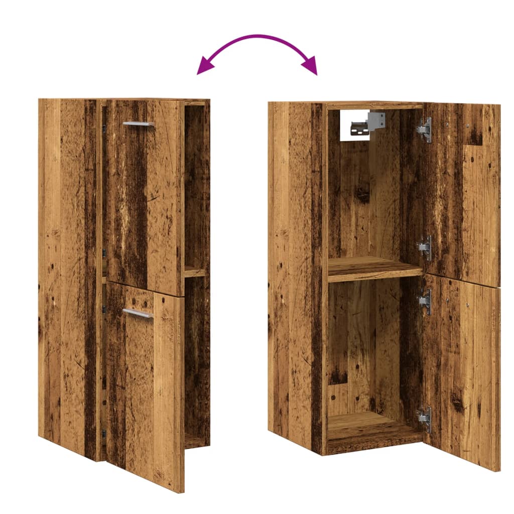 Bathroom Wall Cabinet Reclaimed Wood Look 30x30x80 cm Engineered Wood
