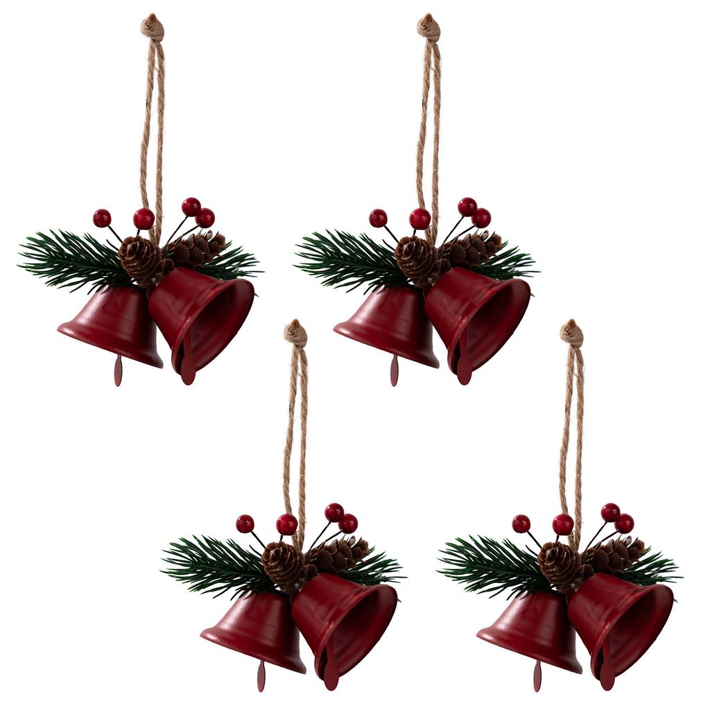 4 Pcs Christmas Bells Hanging Ornament Decorative Bells Christmas Tree Decorations Hanging Bells for Home Decoration