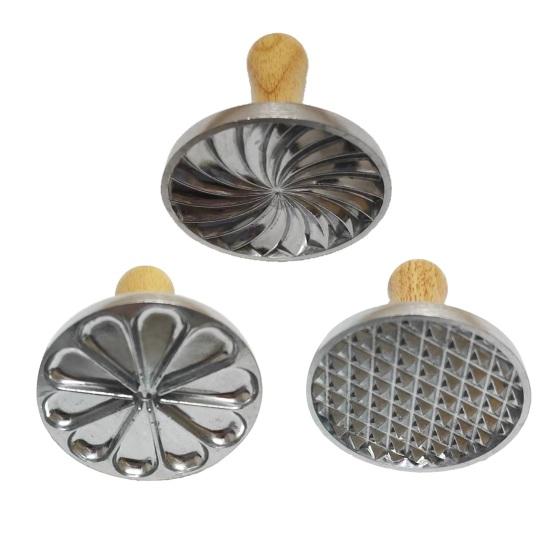 Штамп для печива Нержавіюча форма-вирізка для печива Прес для імбирного печива з дубовими ручками Багаторазові тиснення для печива для домашнього випікання печива та випічки