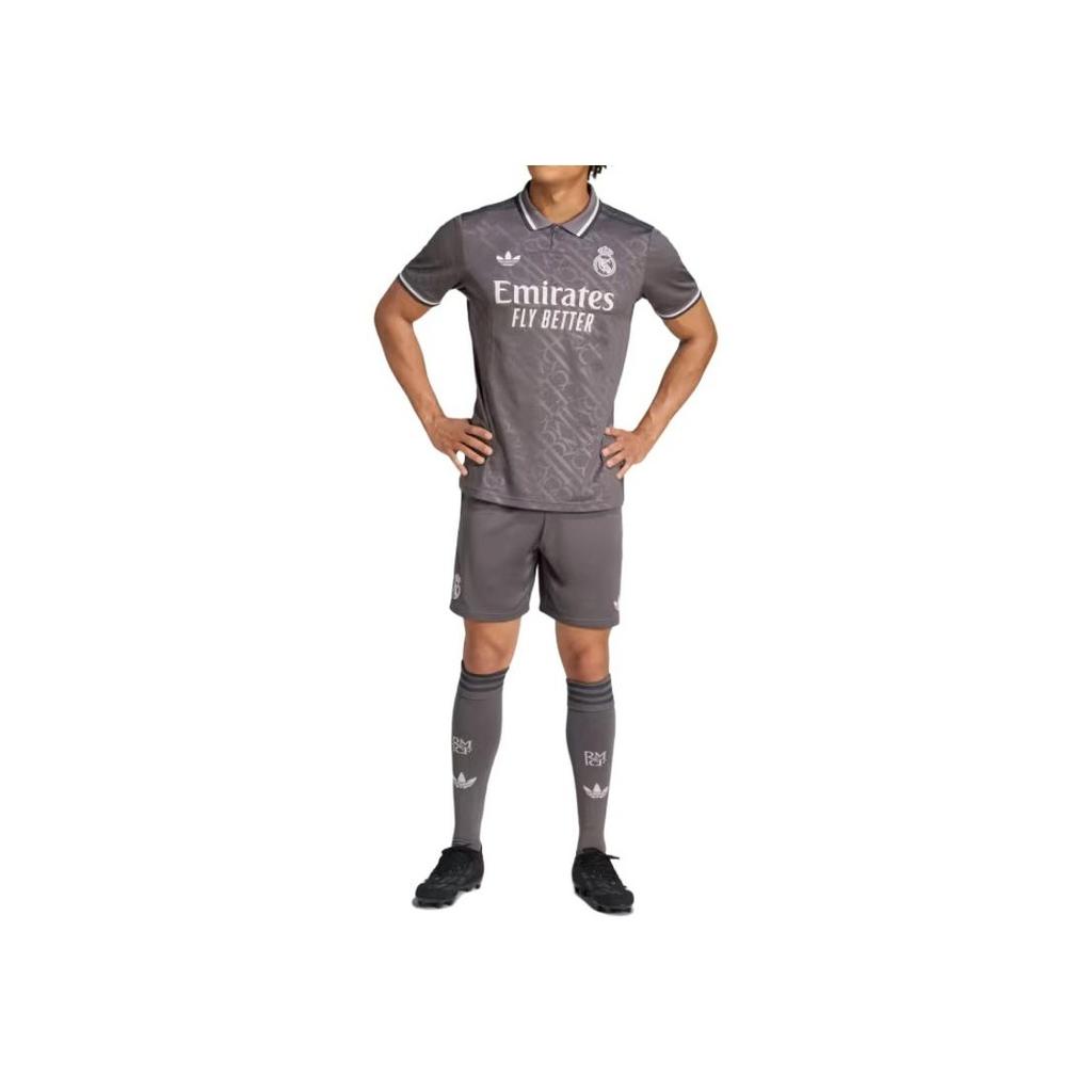 Adidas Originals SS24 Real Madrid Series Casual Football Pants Men Bottoms Charcoal IY1762