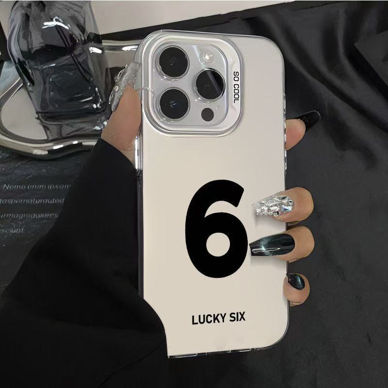 The new lucky number is suitable for iphone16 mobile phone case Apple 15promax/14 anti-drop 13pro12 Europe and America