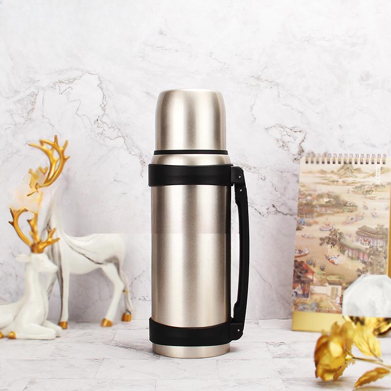 Large Capacity Stainless Steel Insulated Kettle with Strap for Sports Outdoor Travel Pot Durable Gift 1800