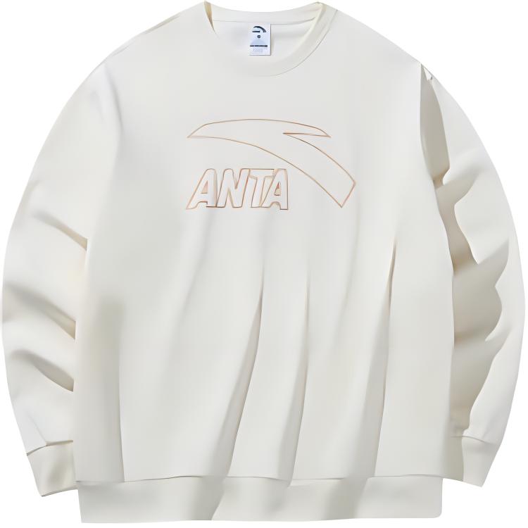 

Anta Флисовая дышащая толстовка с длинным рукавом Lifestyle Series Letter с круглым вырезом, унисекс, ванильно-белая 952448701-5 2XL