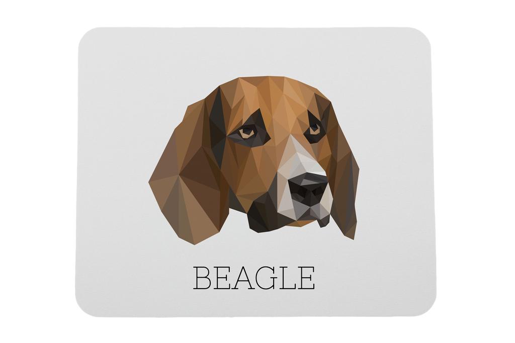 Beagle -Geometryczna Podkładka Ze Zdjęciem I Napisem Pod Mysz Art-Dog