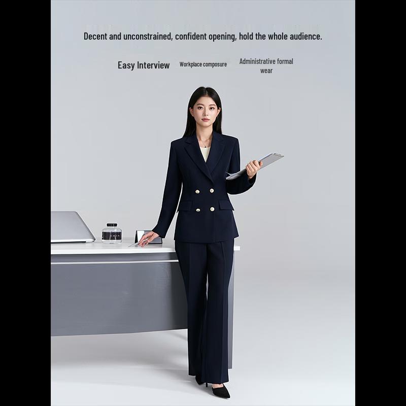 Women's Professional Double-Breasted Suit Jacket