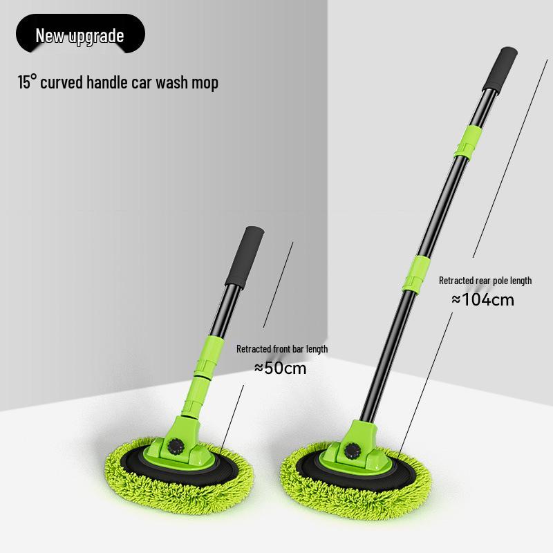 Extendable Car Wash Mop & Bendable Pole - Car-Friendly Cleaning Brush