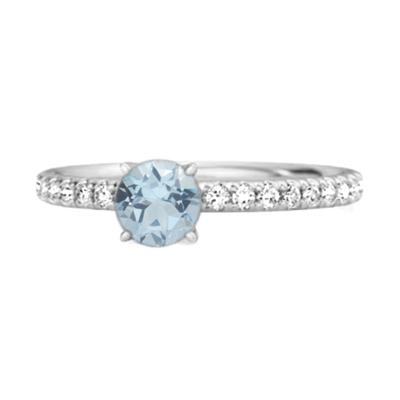 Blue Topaz Round Soliatire Ring – 925 Sterling Silver