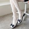 Women Hollow-Out Sheer Fishnet Pantyhose Japanese Style Sweet Bowknot JK Floral Lace Patterned Leggings Mesh Tights