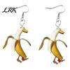 Funny Garlic Duck Dangle Earrings 1 Pair Earrings, Novelty Garlic/Banana Drop Fun Gift for Teen Girls Women, Cute Acrylic Animal Jewelry Gifts