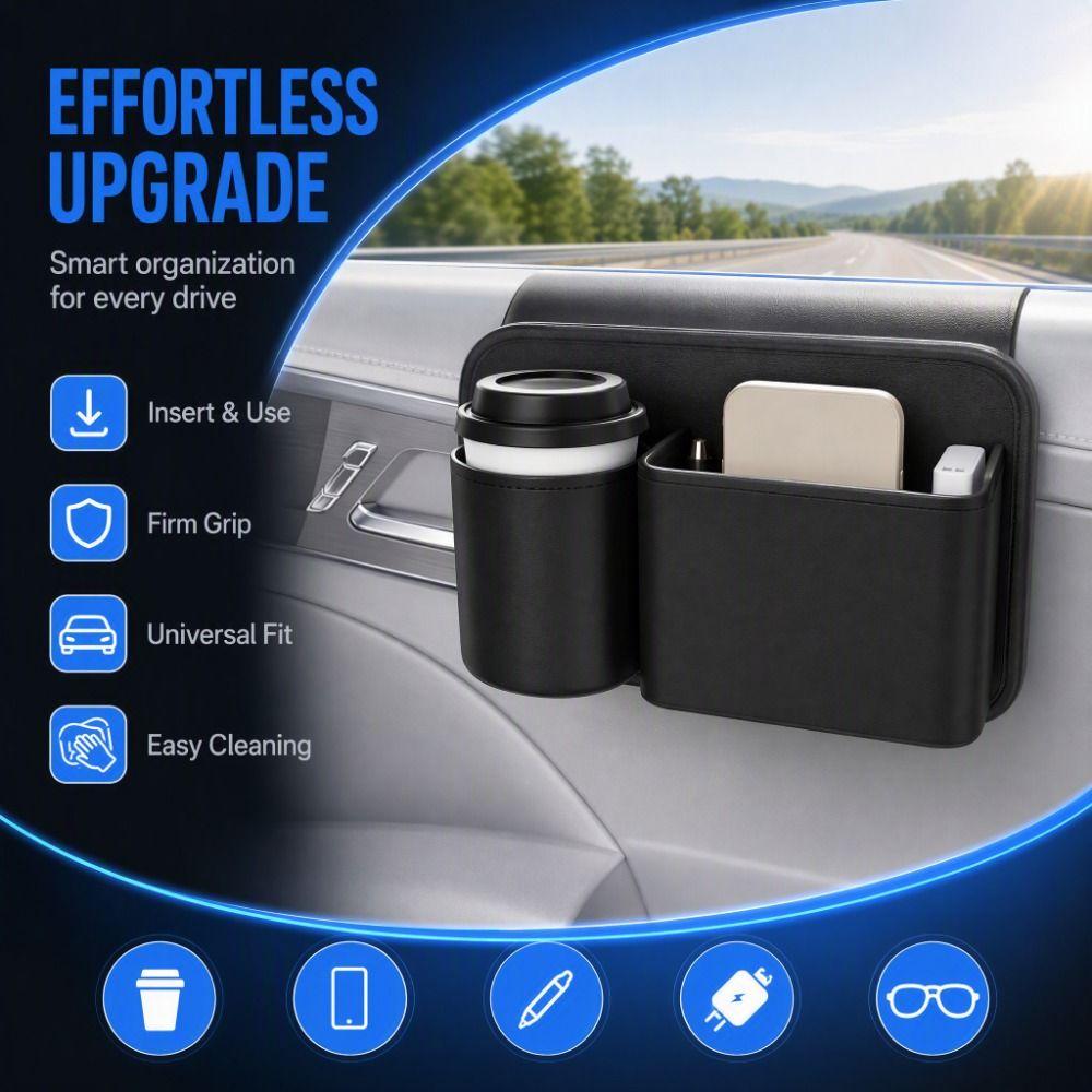 Multifunctional Car Window Cup Holder Waterproof Vehicle Side Door Organizer Car Window