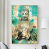 Abstract Retro Buddha Statue Portrait Figure Art Poster Canvas Painting Wall Prints Picture for Living Room Home Decor