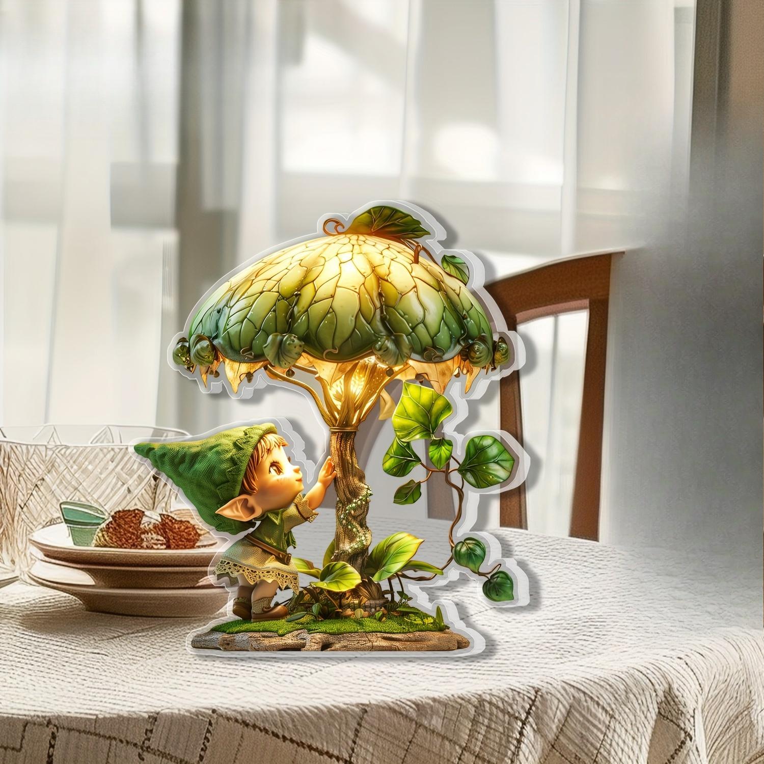 

2D Flat Acrylic Mushroom House Fairy Statue Decoration - No Battery/electricity Required, Free Day Decoration, Shop Decoration, Durable Outdoor Decora 15*13cm