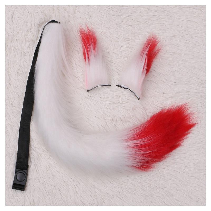 Un accessoire de cosplay de fille renard fait main, une barrette d'oreille de bête, une queue de bête, un ensemble queue paire d'oreilles de renard