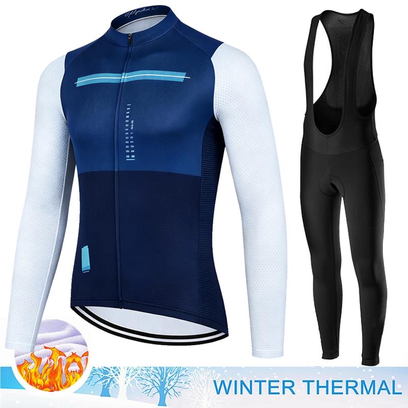 Men Winter Fleece Thermal Jacket MTB Bicycle Clothing Long Sleeve Cycling Jerseys Set Ciclismo Outdoor Warm Cothes Pants