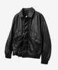 Vtwo 8239 Washed Leather Bomber Jacket (Black)