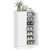 Shoe Cabinet with Soft-Close Hinges, Adjustable Shelves, 6-Tier Shoe Rack for Hallway, Entrance Area, for 14 Pairs, 55 X 35 X 108 Cm, Wood, White