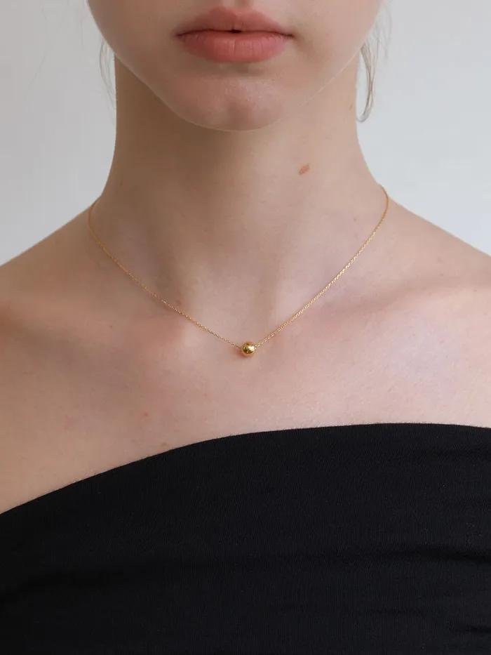 (SILVER 925) Skinny Ball Simple Necklace_2type JN015