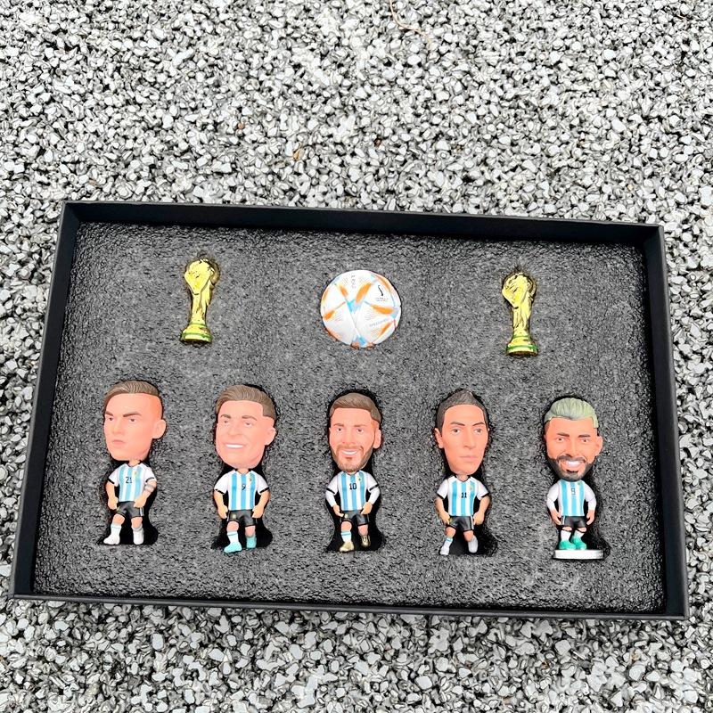 Football Figurine Set Doll Car Decoration World Cup Souvenir Euro Style