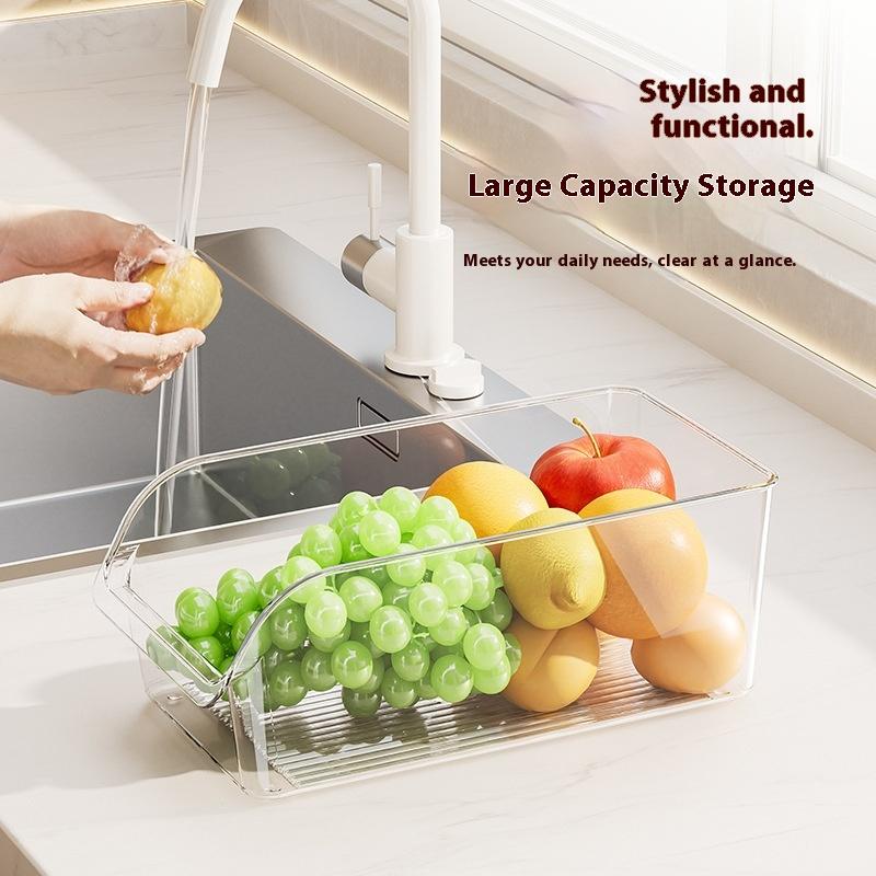 Food Storage Containers with Lid Plastic BPA-Free Kitchen Organizer, Clear Refrigerator Box for Eggs, Fruits, Vegetables