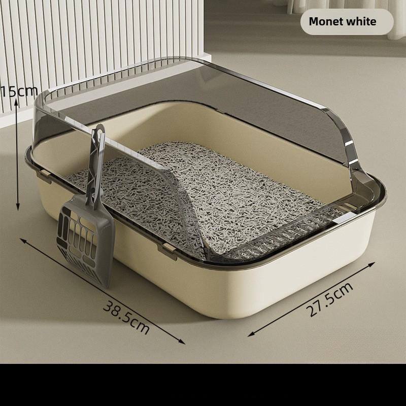 Semi-closed Cat Litter Box Oversized Splash-proof Thickened Cat Toilet Pet Supplies Cat Litter Box Oversized Deodorant