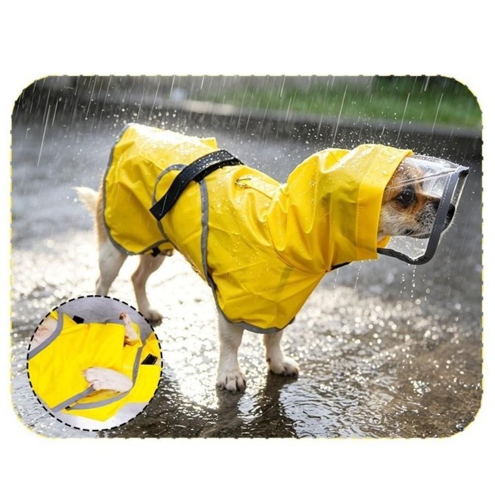 Windproof Dog Rain Cloak Reflective Pet Waterproof Cloak Waterproof Pet Clothes  Outdoor