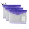Snap Button Envelope 11 Hole Expanding File Pockets, Reusable PP Document Sleeves, Transparent Tear-resistant Bag Waterproof Organizer for Home Office