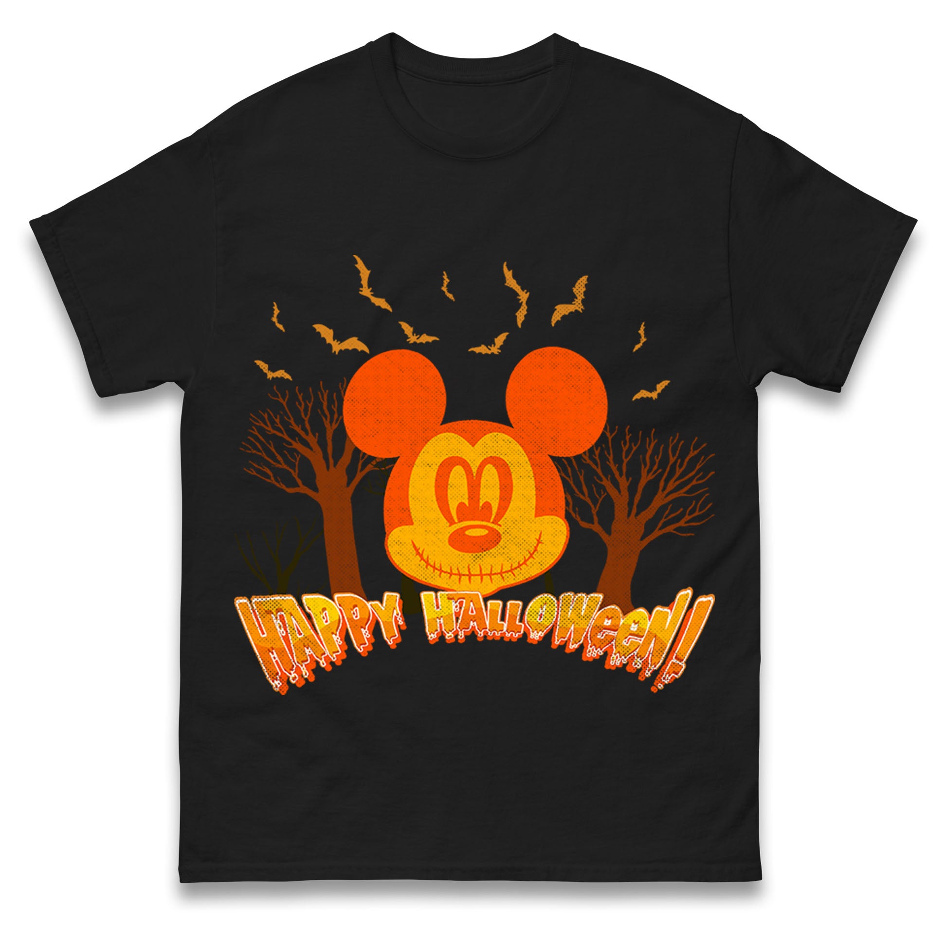 Mickey Mouse Happy Halloween Mens T Shirt Womens Tops Teess 4XL
