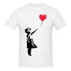 Lustiges Banksy Mädchen mit Ballon Unisex bedrucktes T-Shirt Unisex T-Shirt Shirt Herren