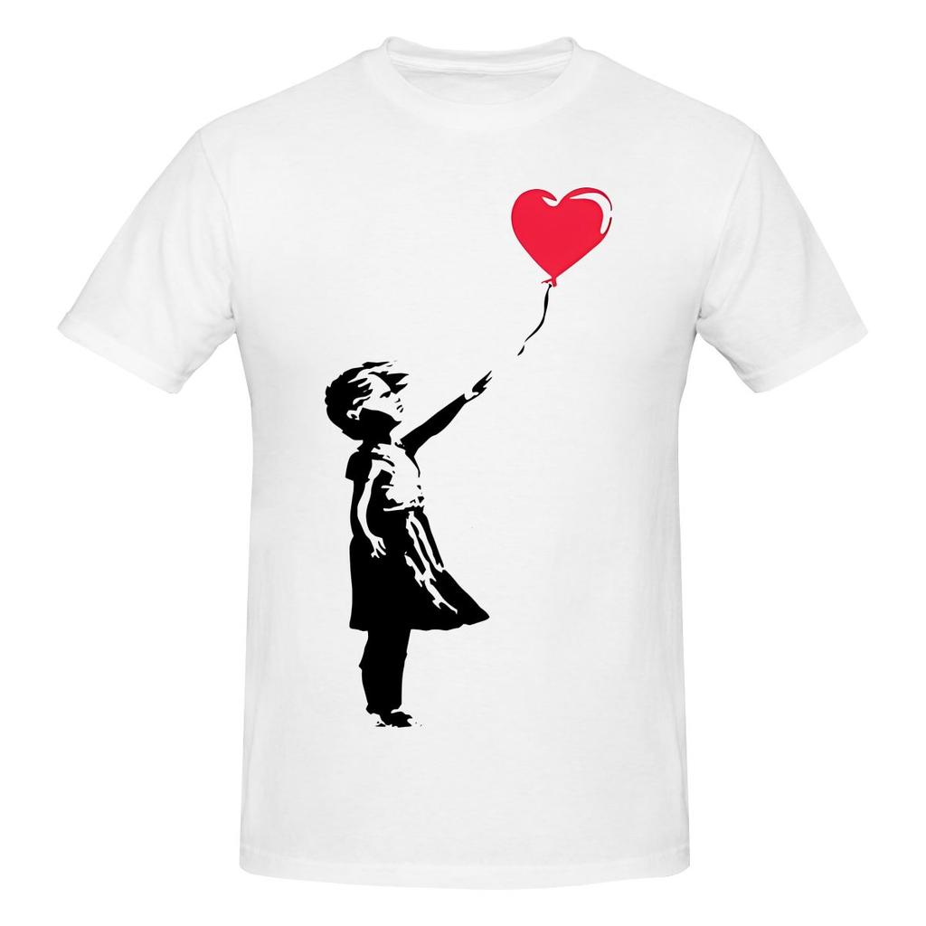 Funny Banksy Girl With Balloon Unisexs Printed TShirt Unisex T shirtShirt Male