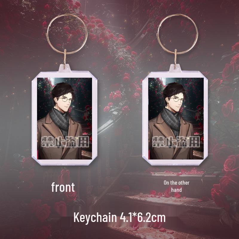 Lu Chen Love Badge & Keychain Set: Laser Ticket, Postcard, Bookmark - Fan-made Anime Goods