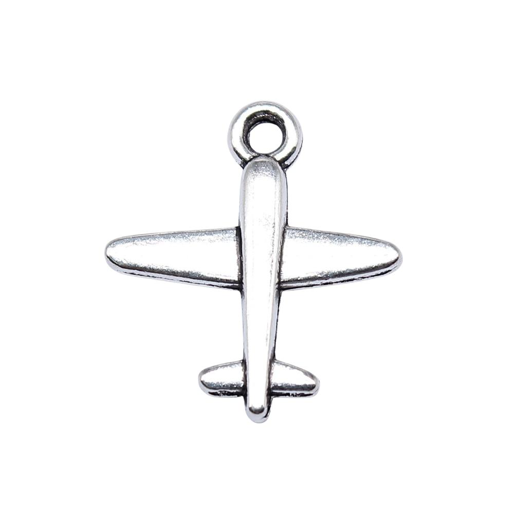 

20шт подвески в виде самолета, подвески античное серебро, цвет цинкового сплава, 18х16 мм