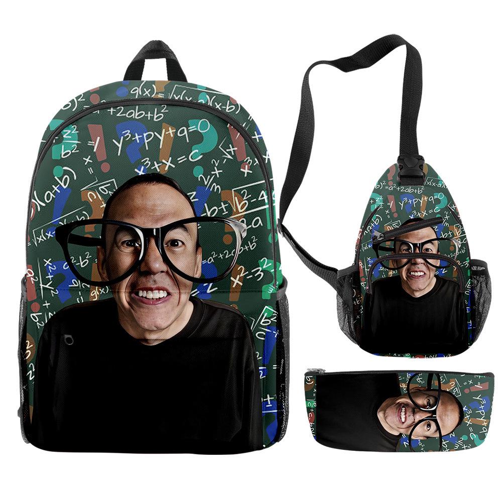 Classic Novelty Peculiar Cool Gilbert GOttfried 3D Print 3pcs/Set Pupil School Bags Travel Laptop Backpack Chest Bag Pencil Case