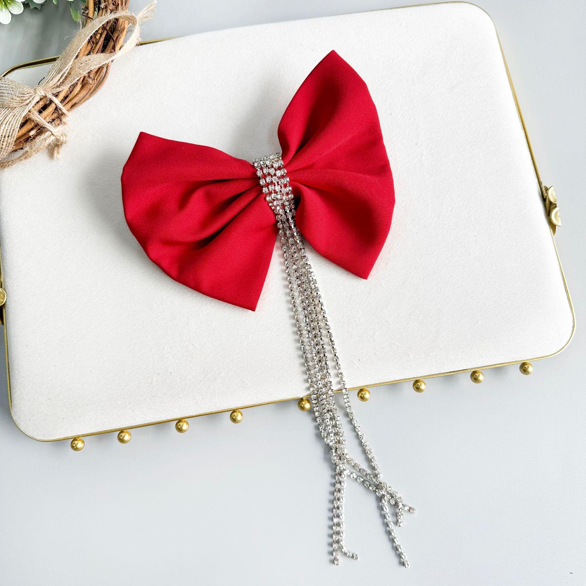 

Нежный атласный воротник-галстук с бахромой из стразов, тяжелая промышленность, черно-белый бант, бриллиантовая цепочка, галстук-бабочка, воротник, цветок, аксессуары для волос, украшение для одежды