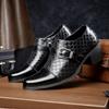Retro Men Business High-heeled Loafers Dark Brown Men Casual Comfortable and Fashionable Leather Shoes Banquet Shoes Sizes 39-46