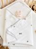 Newborn Pure Cotton Gauze Embroidered Shell Edge Swaddle Wrap