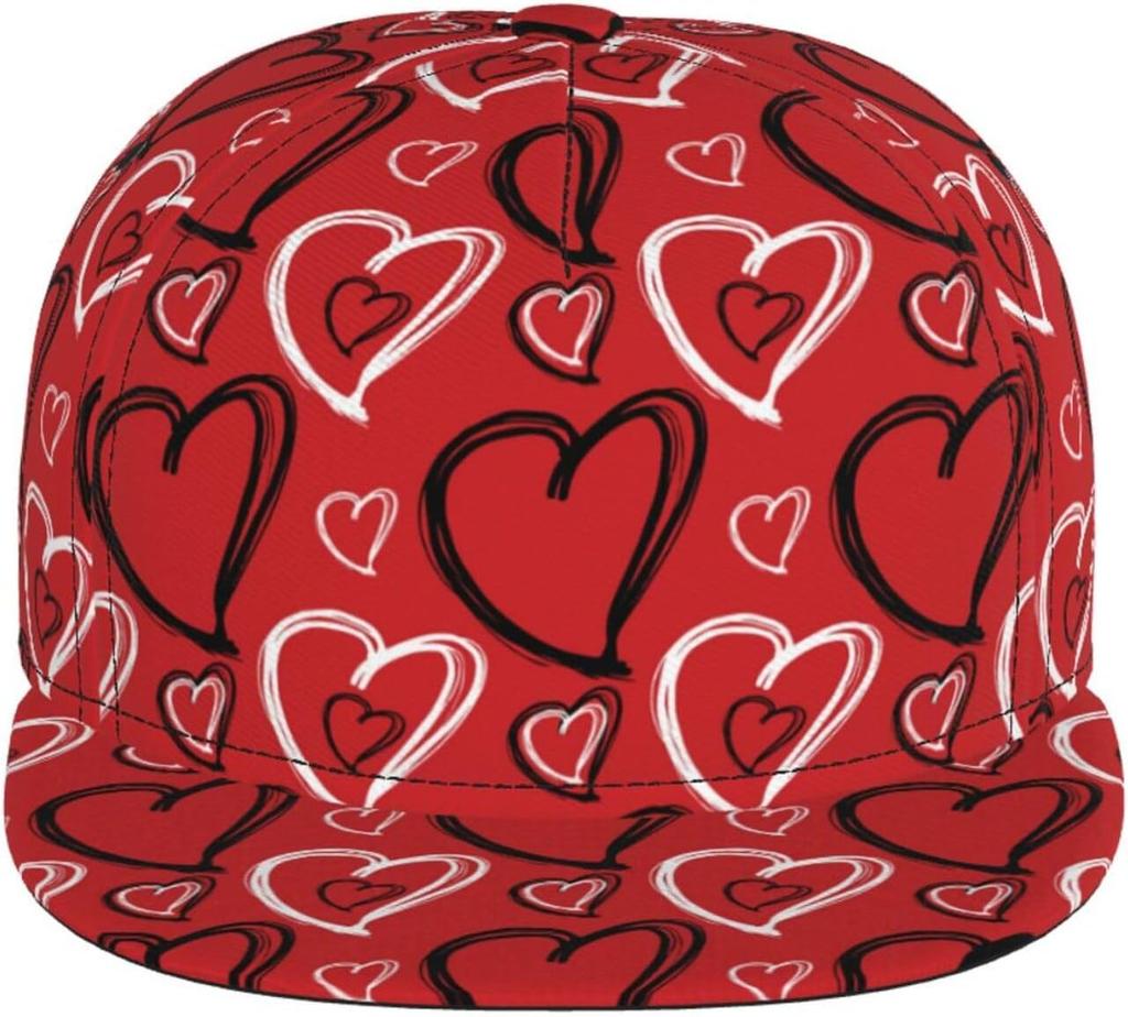 Happy Valentines Day Hearts Baseball Cap for Men Women Adjustable Trucker Hat Snapback Sun Dad Cap Lightweight Unisex for Summer