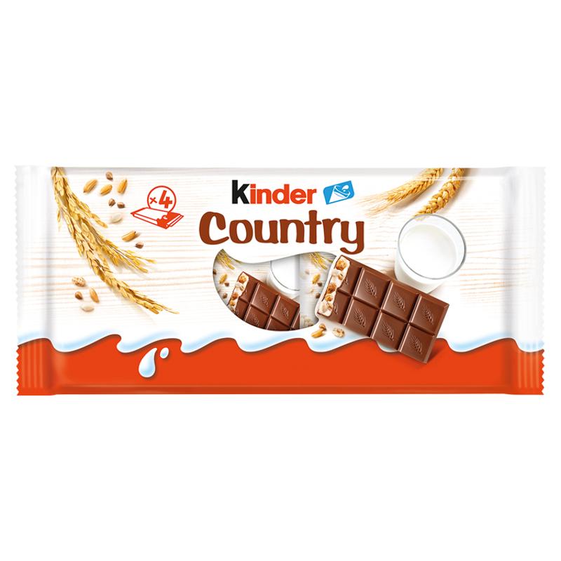 Kinder Country Melkchocolade met melkvulling en granen 94 g (4 stukken)