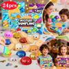 Custodia Giocattolo Squishy a Forma di Raviolo Calendario Conto alla Rovescia 24 Giorni Scatola Raviolo Squishy Sensoriale Anti Stress Pallina da Spremere Giocattolo Divertente Regalo