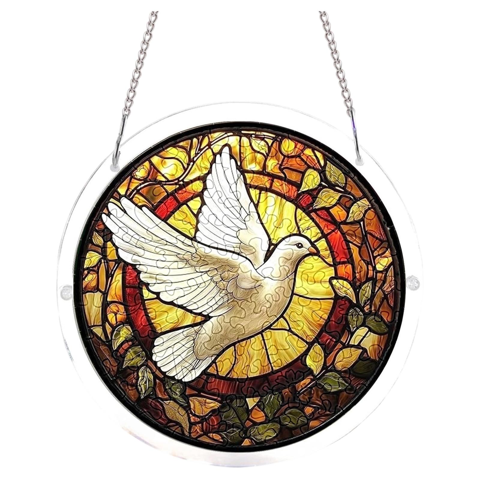 

Acrylic Sun Catcher Hanging Ornament Round Wind Chime Pendant with Hummingbird and Floral Print for Indoor Outdoor Decorative Use One Size