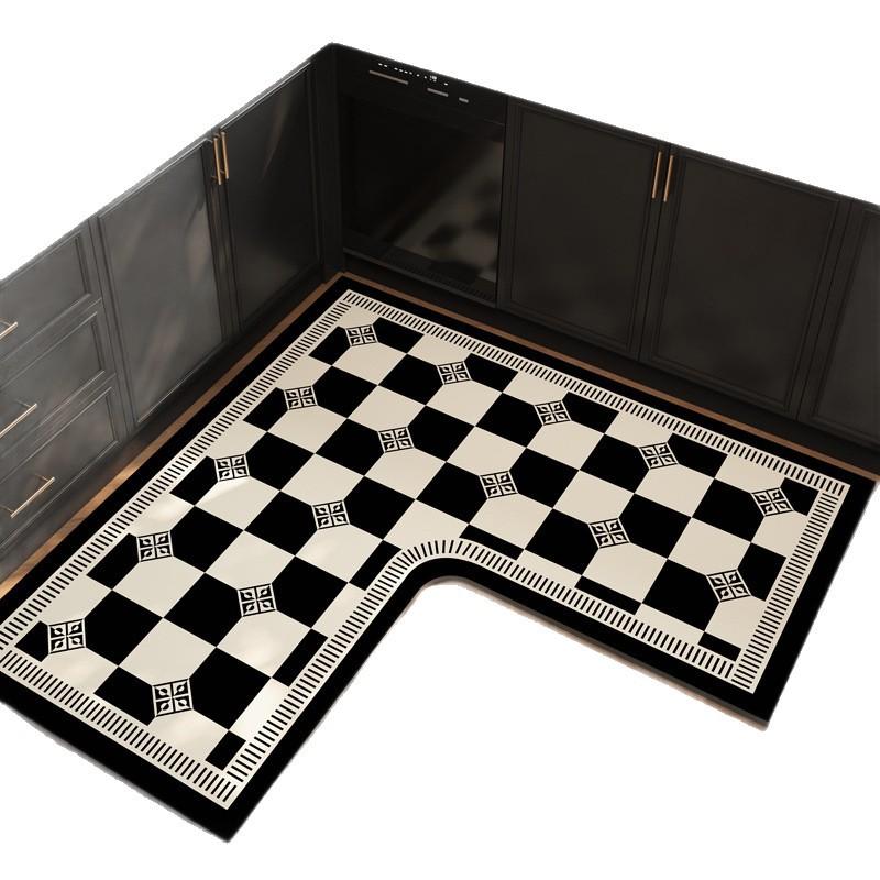 French L-Shaped Kitchen Floor Mat, Wear-Resistant, Scratch-Resistant And Non-Slip Mat, Water-Absorbing And Oil-Absorbing Quick-Drying Foot Mat, House