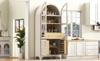 Highboard with Adjustable Shelves and Drawer, with Fluted Glass and Large Storage Space, Ideal for Dining Room, Living Room and Kitchen (white)